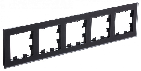 Рамка 5-постовая матовое орг. стекло SE AtlasDesign Nature черный