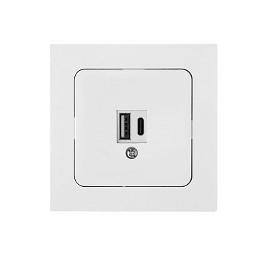 Розетка 1 СП USB A+тип-С 3А Bylectrica Astrum белый