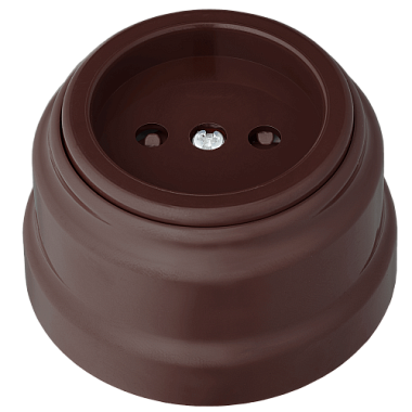 Розетка 1 ОП 16А с з/шт Bylectrica Ретро шоколад