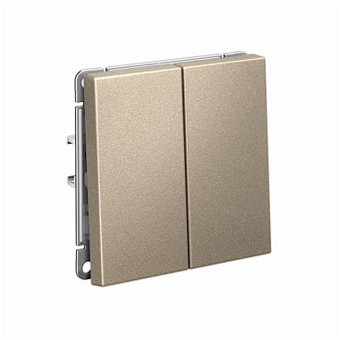 Выключатель 2 СП 10А кнопочный сх.2 механизм безвинт. зажим SE ArtGallery шампань