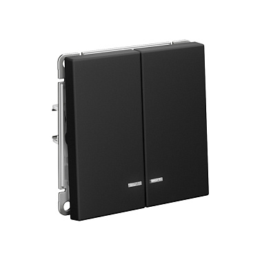 Выключатель 2 СП 10АХ с подсв. сх.5а механизм SE ArtGallery карбон