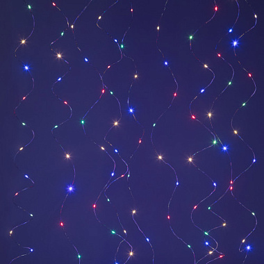 Гирлянда Занавес 3*3м мультиколор 8 реж. 220В IP20 300 светодиодов с пультом ДУ ЭРА Б0056000