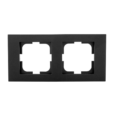 Рамка 2-постовая Ovivo Grano черный металлик