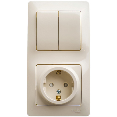 Блок комб. СП (2кл + 1роз с з/к з/шт) SE Glossa бежевый