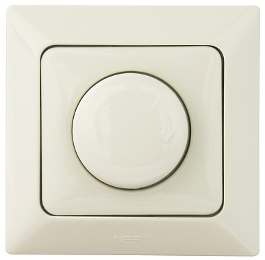 Светорегулятор 1 СП 800Вт поворотный (диммер) Ne-ad Aras крем