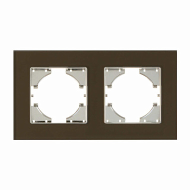 Рамка 2-постовая Gusi Electric Ugra стекло, цвет коричневый