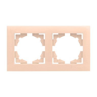 Рамка 2-постовая EKF Валенсия кремовый