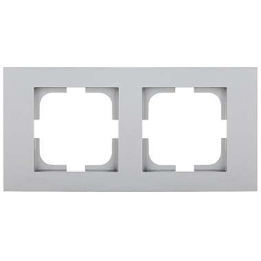 Рамка 2-постовая Ovivo Grano серебро