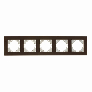 Рамка 5-постовая Gusi Electric Ugra стекло, цвет коричневый