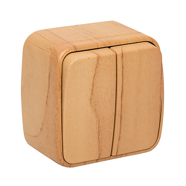 Выключатель 2 ОП 10А EKF Минск светлое дерево