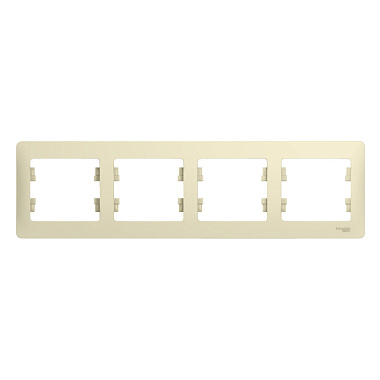 Рамка 4-постовая гориз. SE Glossa бежевый
