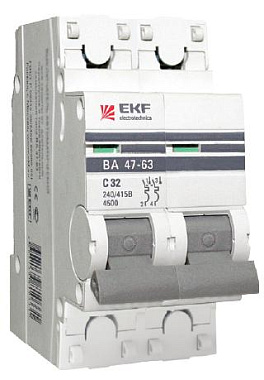 Автоматический выключатель 2P  16A (B) 4,5kA ВА 47-63 EKF PROxima