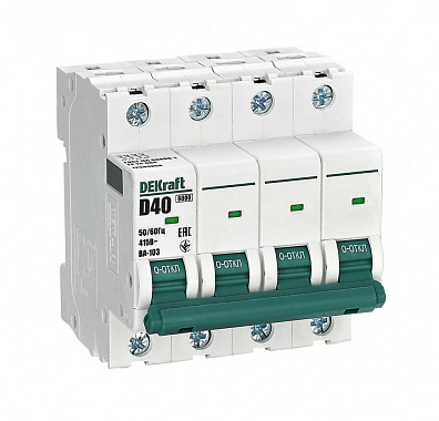 Автоматический выключатель 4P  40А (D) 6,0kA ВА103 DEKraft