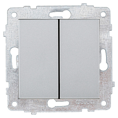 Выключатель 2 СП 10А механизм Ovivo серебро