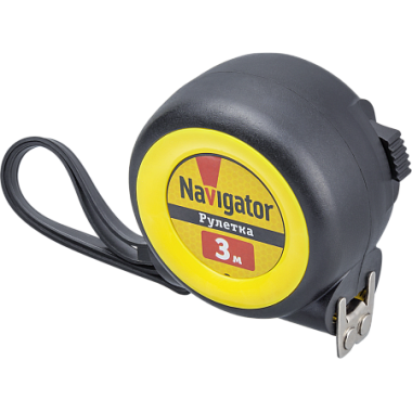Рулетка 3м с автостопом и магнитным крюком (3м х 16мм) Navigator 80 257