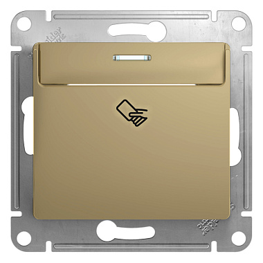 Выключатель 1 СП 10А карточный механизм SE Glossa титан