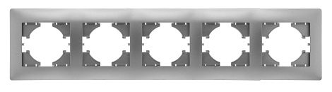 Рамка 5-постовая Gusi Electric Bravo серебро