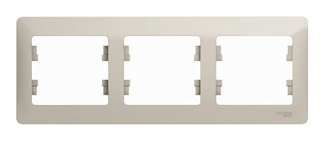 Рамка 3-постовая гориз. SE Glossa молочный