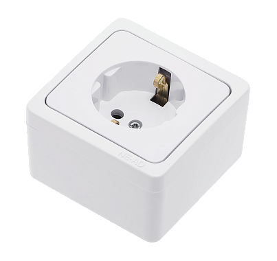 Розетка с заземлением 1 ОП 16А Ne-ad Murat белый