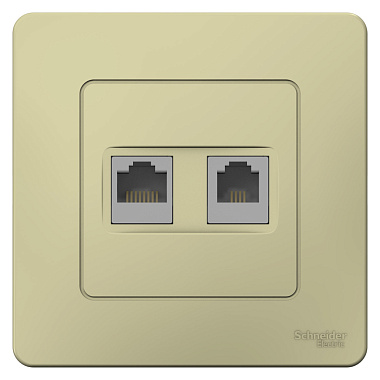 Розетка 1 СП комп. RJ45 кат.5e + телеф.RJ11 SE Blanca бежевый