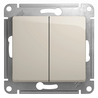 Выключатель 2 СП 10АХ сх.5 механизм SE Glossa молочный