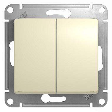 Выключатель 2 СП 10АХ сх.5 механизм SE Glossa бежевый