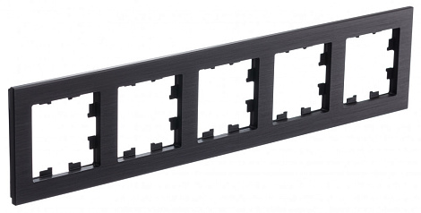 Рамка 5-постовая металл SE AtlasDesign Nature черный оникс