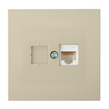 Розетка 1 СП комп. RJ45 кат.5е механизм Bylectrica Carre бежевый