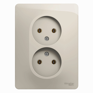 Розетка 2 СП 16А SE Glossa молочный