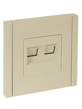 Розетка 1 СП комп. RJ45 кат.5e + телеф.RJ11 IEK FP435 Forte&Piano ваниль