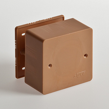 Коробка расп. ОП 85х85х42мм IP40 для кабель-каналов коричневый Рувинил