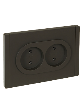 Розетка 2 СП 10А безвинт. зажим IEK FP326 Forte&Piano серый