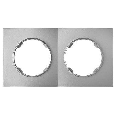 Рамка 2-постовая квадратная Bylectrica Прованс серебро