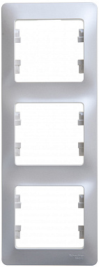 Рамка 3-постовая вертикальная SE Glossa перламутр