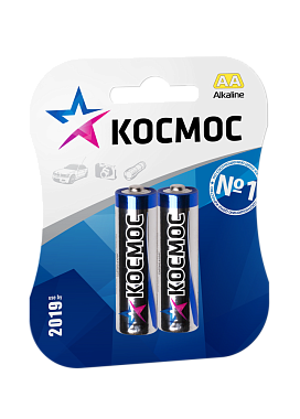 Элемент питания (AA) щелочной LR6 Alkaline 1,5V 2BL Космос