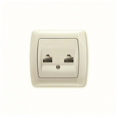 Розетка 1 СП комп. RJ45+RJ45 кат.6 Viko Carmen крем