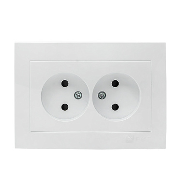 Розетка 2 СП 10А с з/шт EKF Валенсия белый