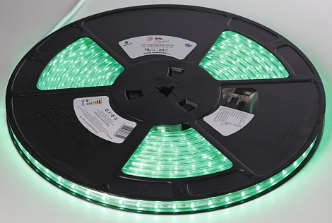 Лента светодиодная 3528  4,8Вт IP67 220V 60LED/м цвет света - зеленый (10м) ЭРА Б0004953