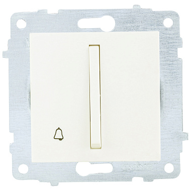 Кнопка звонка 1 СП 10А узкая клавиша механизм Ovivo крем