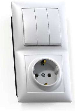 Блок комб. СП (3кл + 1роз с з/к) Кунцево-Электро Селена белый