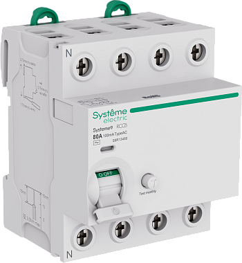 УЗО 4P  80А 100мА AC 10кА выкл. диф. тока ВДТ SE Systeme9