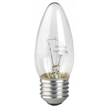 Лампа накаливания Е27 40Вт 230В свеча прозр. цвет. упаковка B36 ЭРА Б0039128