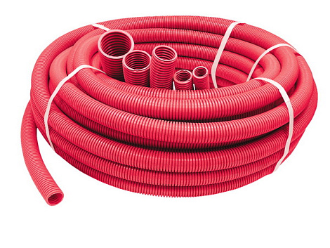 Труба гофр.40мм ПНД (красная) для МПТ Рувинил