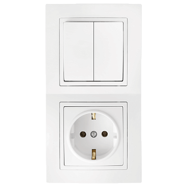 Блок комб. СП (2кл + 1роз с з/к) Bylectrica Уют белый