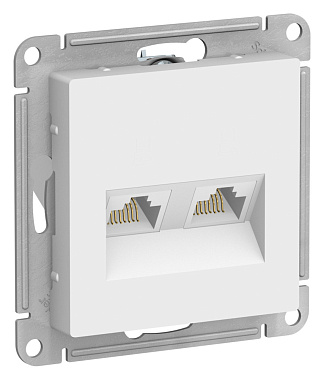 Розетка 1 СП комп. RJ45+RJ45 кат.5е механизм SE AtlasDesign лотос