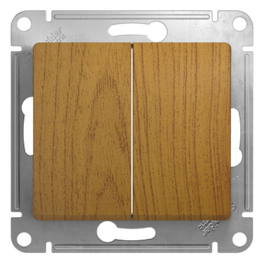 Выключатель 2 СП 10АХ сх.5 механизм SE Glossa дуб