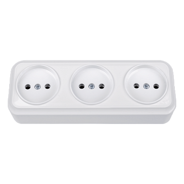Розетка 3 ОП 16А Bylectrica Вариант белый