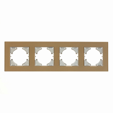 Рамка 4-постовая Gusi Electric Ugra стекло, цвет шампань