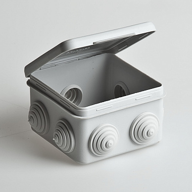 Коробка расп. ОП  80х80х50мм IP54 7 вводов Рувинил серый