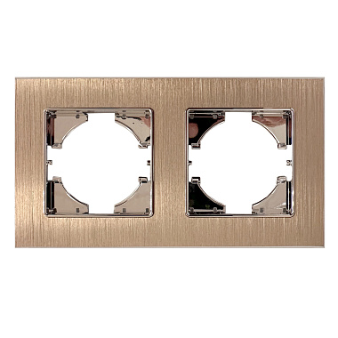 Рамка 2-постовая Gusi Electric Ugra алюминий, цвет пудровый